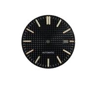 PSDFJAD ZHGUIMING Esfera de reloj de 31,8 mm con tachuelas plateadas luminosas de color verde cuadrado, accesorios for reloj con movimiento NH35/NH36/4R/7S(Black gold)