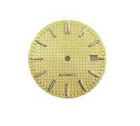 PSDFJAD ZHGUIMING Esfera de reloj de 31,8 mm con tachuelas plateadas luminosas de color verde cuadrado, accesorios for reloj con movimiento NH35/NH36/4R/7S(Gold)