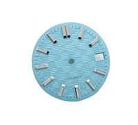 PSDFJAD ZHGUIMING Esfera de reloj NH35 de 28,5 mm con calendario único luminoso verde for buceo, accesorios de modificación for movimiento NH35/NH36(Sky blue)