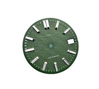 PSDFJAD ZHGUIMING Esfera de reloj NH35 de 28,5 mm con calendario único luminoso verde for buceo, accesorios de modificación for movimiento NH35/NH36(Army green)