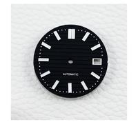 PSDFJAD ZHGUIMING Esfera de reloj NH35 de 29,8 mm con esfera luminosa verde, accesorios for caja de reloj de hombre for movimiento NH34 NH35 modificado(Black dial)
