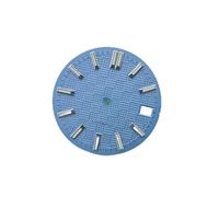 PSDFJAD ZHGUIMING Esfera luminosa verde de 28,5 mm con calendario único y fecha, accesorios de modificación for movimiento NH35/NH36(Light blue)