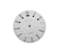 PSDFJAD ZHGUIMING Esfera luminosa verde de 28,5 mm con calendario único y fecha, accesorios de modificación for movimiento NH35/NH36(Bianco)