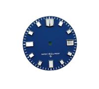 PSDFJAD ZHGUIMING Esfera NH35 de 28,5 mm, luminosa, verde, con ventana de calendario única, esfera de reloj de buceo de abulón for movimiento NH35A/4R35(Blu)