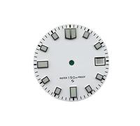 PSDFJAD ZHGUIMING Esfera NH35 de 28,5 mm, luminosa, verde, con ventana de calendario única, esfera de reloj de buceo de abulón for movimiento NH35A/4R35(Bianco)
