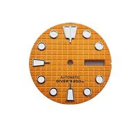 PSDFJAD ZHGUIMING Esfera tipo gofre con logotipo S de 28,5 mm adecuada for el movimiento automático japonés NH36/4R36, accesorios de modificación de reloj luminosos verdes C3(W-D-27)
