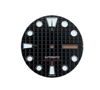 PSDFJAD ZHGUIMING Esfera tipo gofre con logotipo S de 28,5 mm adecuada for el movimiento automático japonés NH36/4R36, accesorios de modificación de reloj luminosos verdes C3(W-D-28)