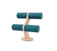 PSDFJAD ZHGUIMING Estante Organizador de Doble Capa, joyería de Madera, Pulsera, Almacenamiento, Cadena de exhibición, Reloj, Soporte Duro, Montaje for Mujer(Green Velvet)