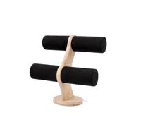 PSDFJAD ZHGUIMING Estante Organizador de Doble Capa, joyería de Madera, Pulsera, Almacenamiento, Cadena de exhibición, Reloj, Soporte Duro, Montaje for Mujer(Black Velvet)