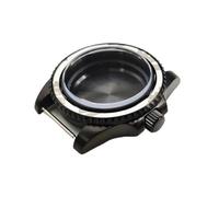 PSDFJAD ZHGUIMING For caja NH35 Caja de acero inoxidable Cubierta de espejo de zafiro 40 mm Adecuado for movimiento NH35 Caja de hombre Accesorios for relojes(Sapphire Flat Black)