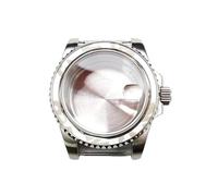 PSDFJAD ZHGUIMING For caja NH35 Caja de acero inoxidable Cubierta de espejo de zafiro 40 mm Adecuado for movimiento NH35 Caja de hombre Accesorios for relojes(Ore Calendar Silver)