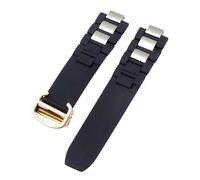 PSDFJAD ZHGUIMING For correa de reloj de silicona con boca elevada del siglo XXI, cadena de reloj resistente al agua en blanco y negro de 20x10mm(Black-Rose-Z4)