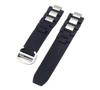 PSDFJAD ZHGUIMING For correa de reloj de silicona con boca elevada del siglo XXI, cadena de reloj resistente al agua en blanco y negro de 20x10mm(Black-Steel-Z4)