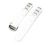 PSDFJAD ZHGUIMING For correa de reloj de silicona con boca elevada del siglo XXI, cadena de reloj resistente al agua en blanco y negro de 20x10mm(White-Steel-Z4)