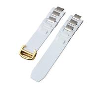 PSDFJAD ZHGUIMING For correa de reloj de silicona con boca elevada del siglo XXI, cadena de reloj resistente al agua en blanco y negro de 20x10mm(White-Golden-Z4)