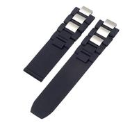 PSDFJAD ZHGUIMING For correa de reloj de silicona con boca elevada del siglo XXI, cadena de reloj resistente al agua en blanco y negro de 20x10mm(Black-no buckle)