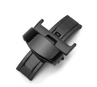 PSDFJAD ZHGUIMING Hebilla de Reloj Plegable con botón Doble de Acero Inoxidable, Cierre desplegable de Mariposa, Correa de Reloj de 12/14/16/18/20/22/24mm, lo más Nuevo(Schwarz,12mm)