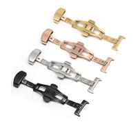 PSDFJAD ZHGUIMING Hebilla desplegable de Mariposa, Correa de Cierre automática de Acero Inoxidable de Doble Clic for Correa de Reloj de 16mm, 18mm, 20mm y 22mm(Rosegold-22MM)