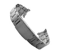 PSDFJAD ZHGUIMING Pulsera de repuesto de acero inoxidable de 13 mm, 17 mm, 19 mm y 20 mm, compatible con correas de reloj for mujeres y hombres(01 silver no logo,13mm)