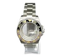 PSDFJAD ZHGUIMING Reloj de hombre de 40 mm con bisel de cerámica azul GMT, caja de acero inoxidable NH34 NH35 NH36, mecanismo mecánico modificado Water Ghost, cristal de reloj(NO.4,Dense bottom)
