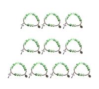 [Psdndeww] 10 piezas con cuentas de cruz religiosa cruz amuleto pulsera de cuentas espiritual regalo, Free Size