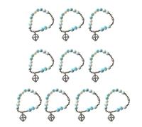 [Psdndeww] 10 piezas con cuentas de cruz religiosa cruz amuleto pulsera de cuentas espiritual regalo, Free Size