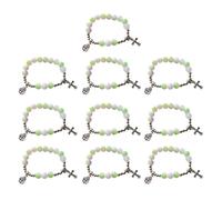 [Psdndeww] 10 pulseras con colgante de cruz religiosa, regalo espiritual, Free Size