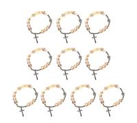 [Psdndeww] 10 pulseras con colgante de cruz religiosa, regalo espiritual, Free Size