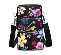[Psdndeww] Bolsa de teléfono casual de moda con correa ajustable bolso de hombro de viaje, Déjame tener cien flores