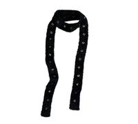 Psdndeww Bufanda De Felpa Con Adornos Encaje Ganchillo Transpirable Chal Ligero Rayas Largas Accesorio Invierno Textura Similar A Lana Acrílica Accesorio Bufanda Para Bebé