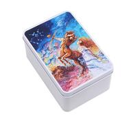 Psdndeww Caja Organizadora Rectangular De Metal Almacenamiento De Tarjetas De Juego Dinero Monedas Estuche para Llaves De Dulces Lata De Almacenamiento De Tarots De Negocios Estuche para Tarjetas De