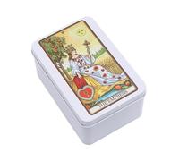 Psdndeww Caja Organizadora Rectangular De Metal Almacenamiento De Tarjetas De Juego Dinero Monedas Estuche para Llaves De Dulces Lata De Almacenamiento De Tarots De Negocios Estuche para Tarjetas De