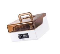 Psdndeww Caja Protectora con 5 Compartimentos Organizador De Sellos Cerradura Combinada Contenedor De Almacenamiento para Sellos Financieros Estuche Transparente para Sellos