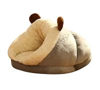 Psdndeww Cama portátil dulce de invierno cálida casa de felpa acogedora para gatitos, cesta de cojín para gatitos, suministros para el hogar, camas para cueva interior