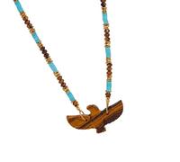 [Psdndeww] Collar de cuentas único, accesorios hechos a mano, collar con colgante de pájaro artístico, adecuado para el uso diario y varias ocasiones