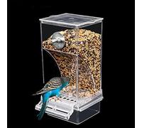 Psdndeww Comedero para pájaros con perca, contenedor de alimentos de gran capacidad, dispensador automático para cacatúas, pájaros amorosos, jaula exterior