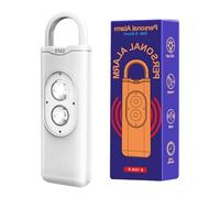 Psdndeww Dispositivo De Alertas De Emergencia ABS Ligero 2 Luces LED Brillantes Sonido De 130 para Protecciones Personales Uso En Exteriores Llavero Alarmas para Mujeres para Seguridad