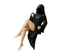 Psdndeww Estatuilla De Resina Hecha a Mano Escultura De Estantería Misteriosa Decoración del Espacio De Vida De Oficina Máscara De Bata Negra Estatua Escritorio De Oficina Estatua Mística