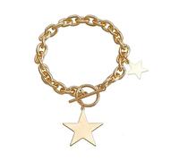 Psdndeww Fashion Trend Light Luxury Niche Clavicle Chain Temperament Simple Cold Wind Pentagram Bracelet Necklace