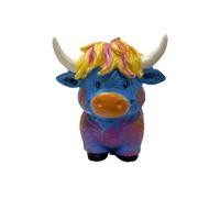 Psdndeww Figuras De Animales Vaca Las Tierras Altas Realistas Estatua Resina Decoraciones Jardín Adorno Artesanal para Bandeja Escalonada Decoraciones Figuras Vaca Las Tierras