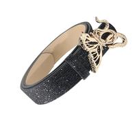 Psdndeww Hebillas De Con Estilo Cinturón De PU Ajuste Fácil Diamantes De Imitación Brillantes Cintura Accesorio De Cintura Apto Para Viajes Diseño De Serpiente Hebillas De