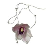 [Psdndeww] Hermoso collar colgante de flecos de perlas collar de flor declaración cadena de clavícula de moda para amantes de la moda de la joyería