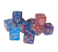 Psdndeww Juego De Dados Acrílicos De Seis Caras Juego De con Patrón De Calavera Esquina Redonda Accesorios para Juegos De Dados Acrílicos 10 Uds.