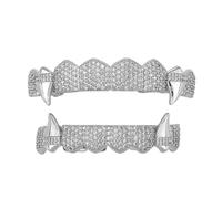 Psdndeww Juego De Dientes De Disfraz De Colmillos De Vampiro De Cobre Dentaduras Postizas De Colmillos De Cobre Brillantes Para Fiestas De Halloween Accesorios Para Juegos De Rol Kit De Vampiros