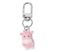 Psdndeww Lindo llavero con forma de animal flocado para teléfono con forma de perro o vaca, llavero de resina con colgante de muñeca para joyería, accesorios para bolsa de regalo, Pantorrilla, Talla