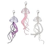 Psdndeww Llavero Artístico Con Campanillas De De Medusas Y Cuentas De Vidrio Coloridas Accesorio Para Personas Creativas Trajes Elegantes Llavero