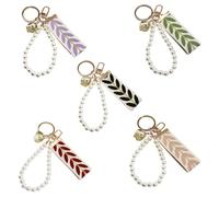 Psdndeww Llavero Artístico De Tela Con Forma De Hoja Cierre De Aleación Incluido Adorno De Uso Práctico Diario Llavero Artístico De Hoja 5 Uds.