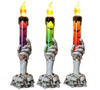 Psdndeww Luz LED De Mano Misteriosa Decoraciones De Halloween Vela LED De Poliestireno Sin con Diseño a Pilas Vela LED De Halloween