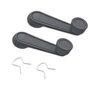 Psdndeww Manivela manual de repuesto para ventana, juego de 2, color gris | Manivela manual de repuesto para ventana de puerta de coche con clips de retención para mantenimiento del vehículo y respaldo