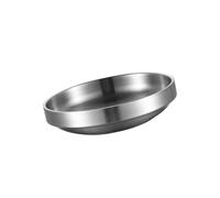 Psdndeww Moderno plato pequeño de acero inoxidable para aperitivos, postres y aderezos de ensalada para el hogar y el restaurante, plato de salsa